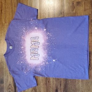 Womens Gildan purple bleached screen printed MaMa tshirt size M